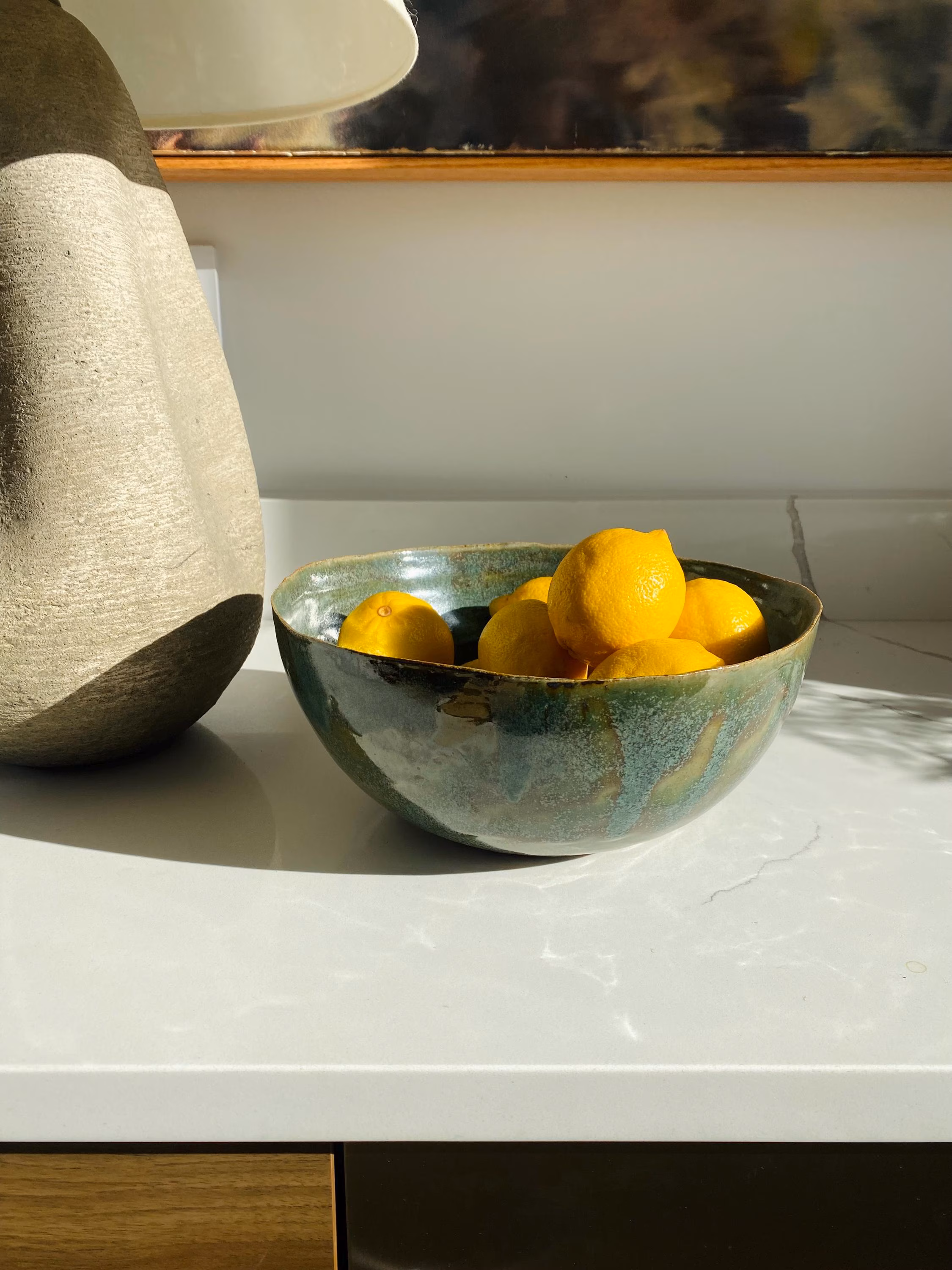 Handmade large ceramic bowl | Natural green glazes | Made to Order | Custom glazes Available!