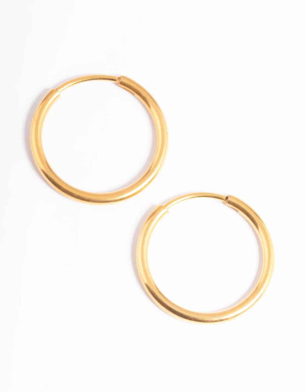 Gold Plated Surgical Steel Thin 18mm Hoop Earrings