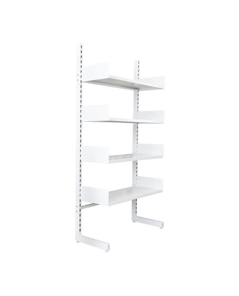 MOK - Mobilier de rangement autoportant en métal blanc avec 4 tablettes