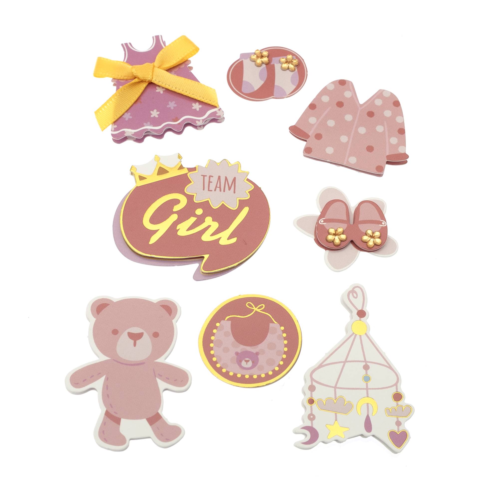 Baby Pink Card Toppers 8 Pack