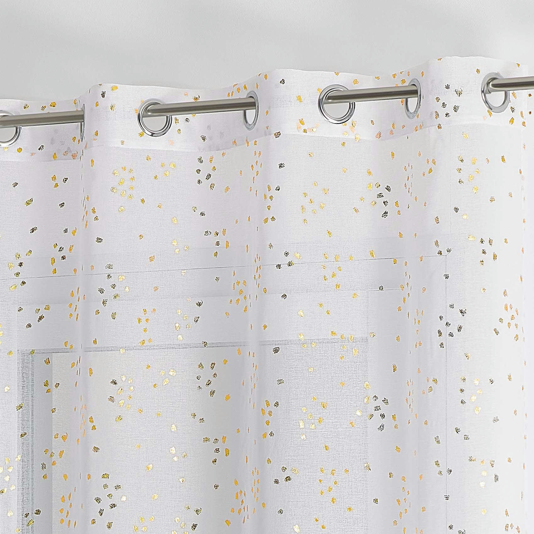 - Voilage en étamine métallisée polyester doré 140x240 cm