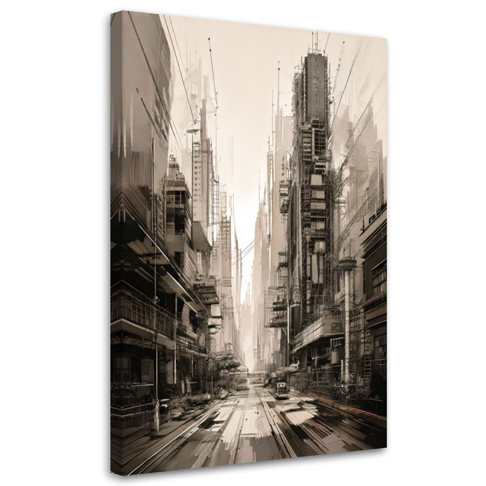 Feeby Obraz nowoczesny, Miasto Architektura Sepia 40x60