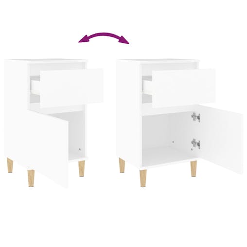 NNEVL Bedside Cabinets 2 pcs White 40x35x70 cm