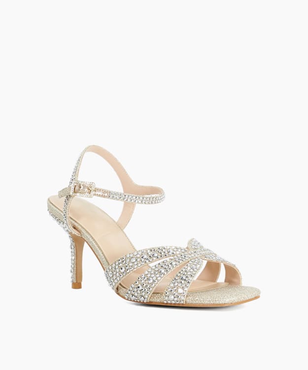Mayven Gold - Diamante Open Toe Heel Sandals