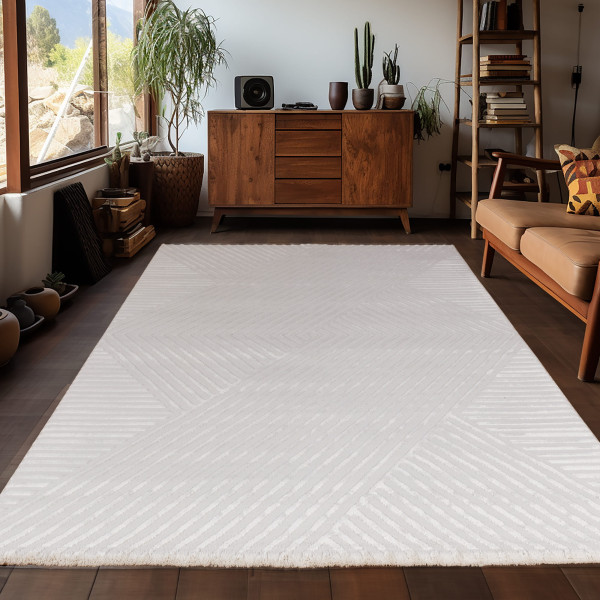 Dywan nowoczesny 3D Sahara wstęga kremowy 80 cm x 150 cm