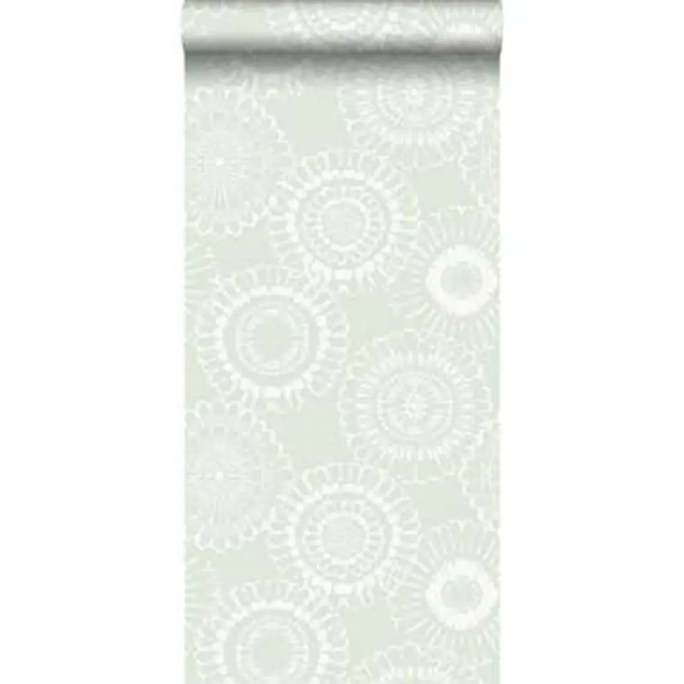 ESTAhome behang - bloemen - mintgroen - 53 cm x 10.05 m