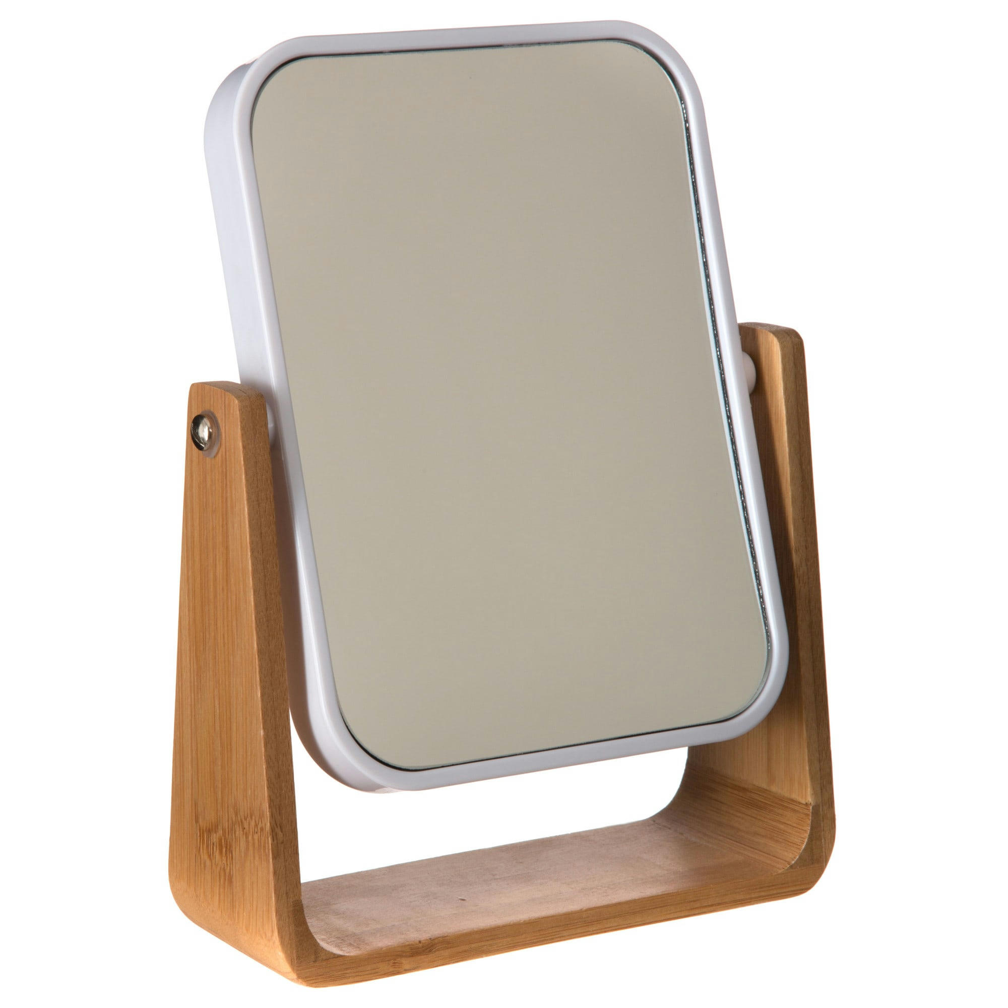 - Miroir grossissant balançoire blanc sur pied - 16x6x22cm