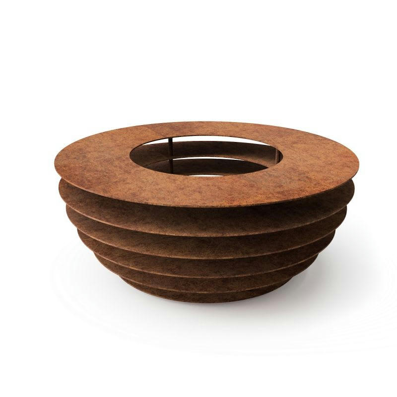 PHOBOS - Brasero en acier corten Ø60 x H24 cm