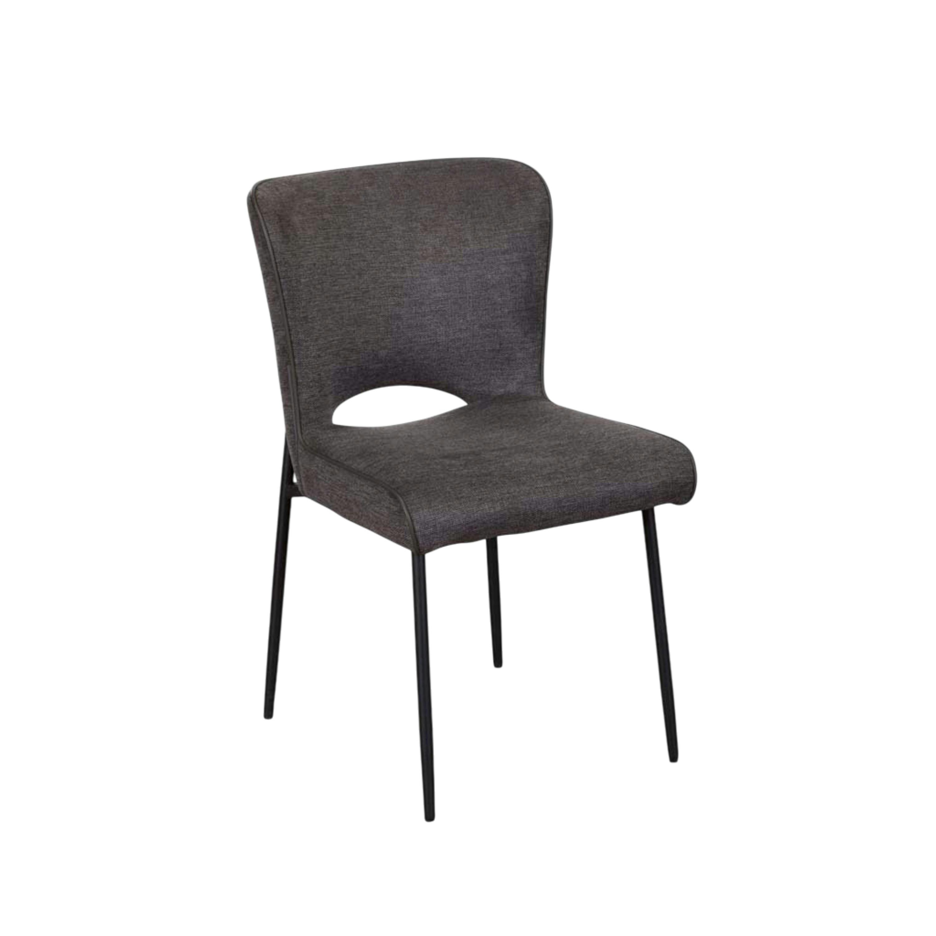 Chaise gris foncé à dos ajouré (lot de 2) OKA