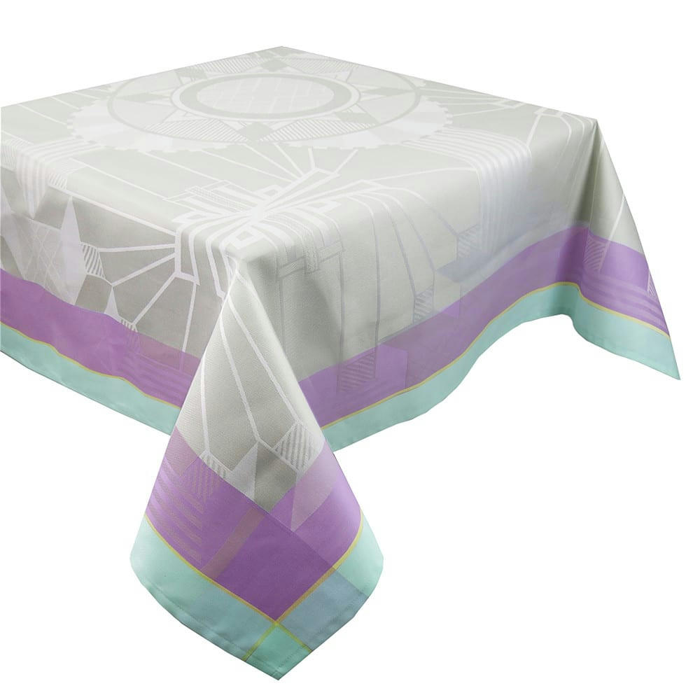 GATSBY NEON - Nappe carrée antitache déperlant pur coton gris 155x155 cm