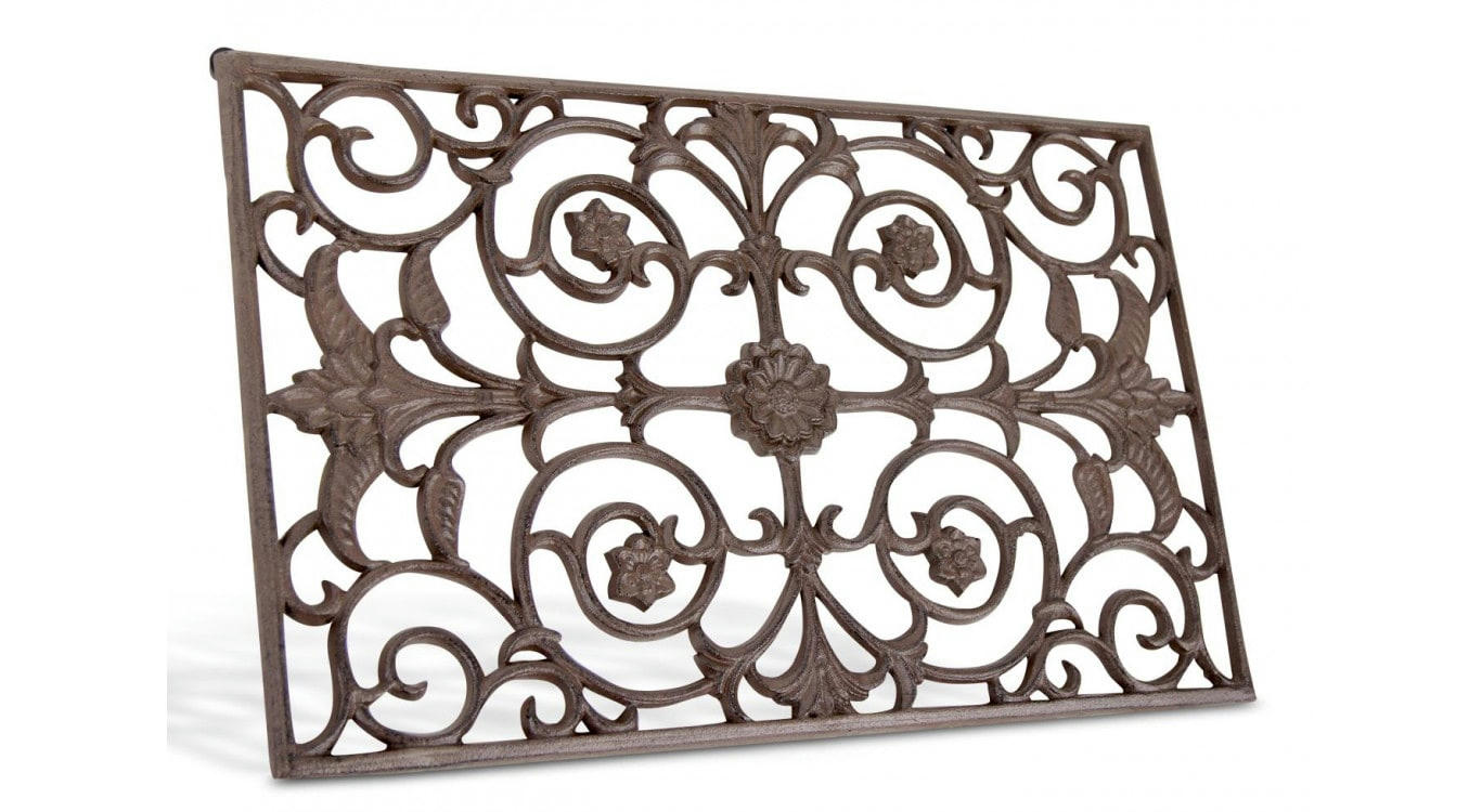 - Paillasson Rectangulaire Fonte Marron 62.5x2x39cm