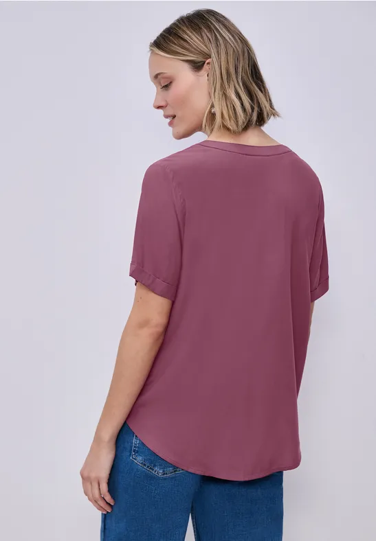 Kurzarm Bluse mit Turn-Up
