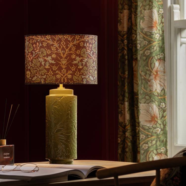 Habitat x Morris & Co. Blackthorn Green Ceramic Lamp
