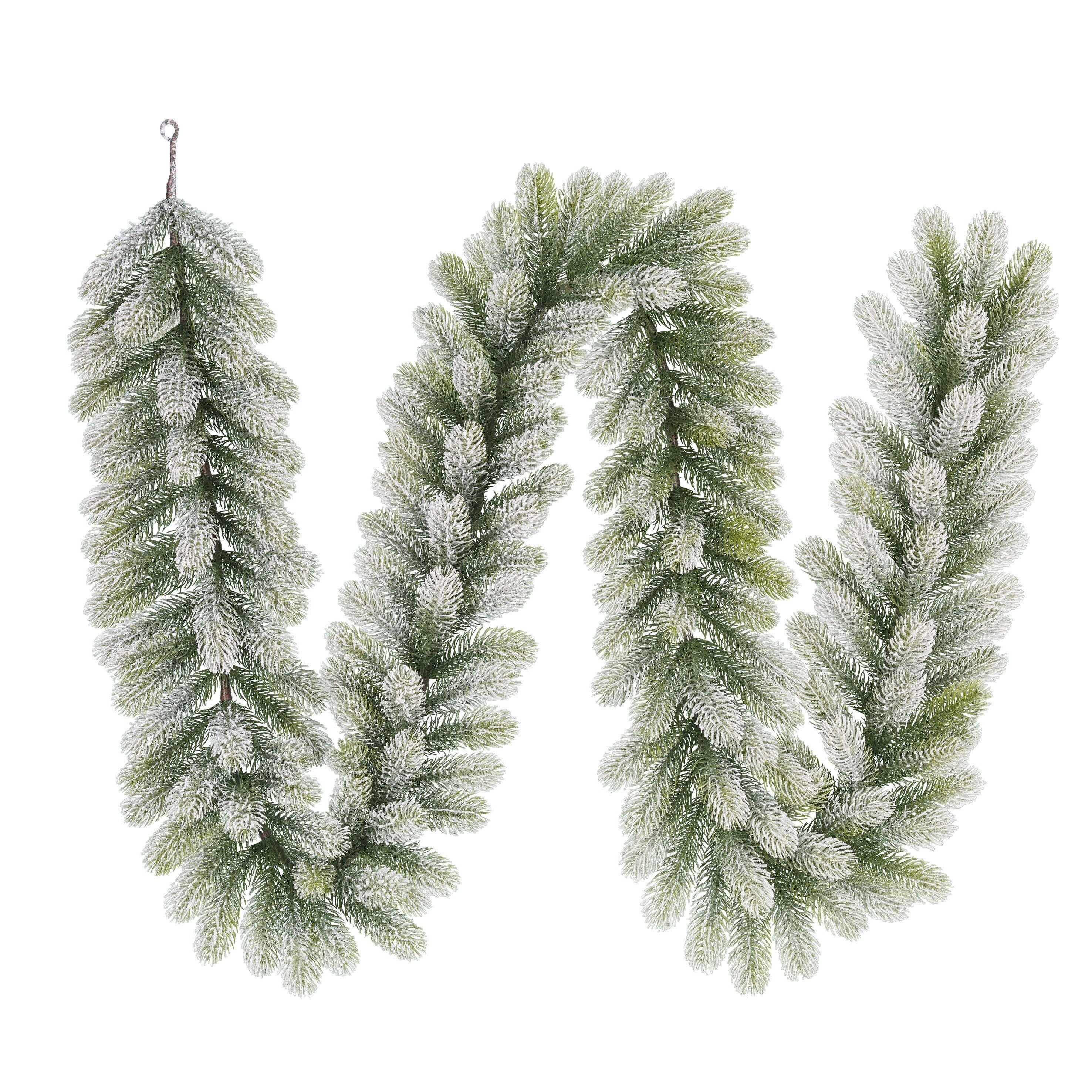 Black Box Trees Nagoya Guirlande met Sneeuw - Kerstguirlande L270 cm - Groen Frosted