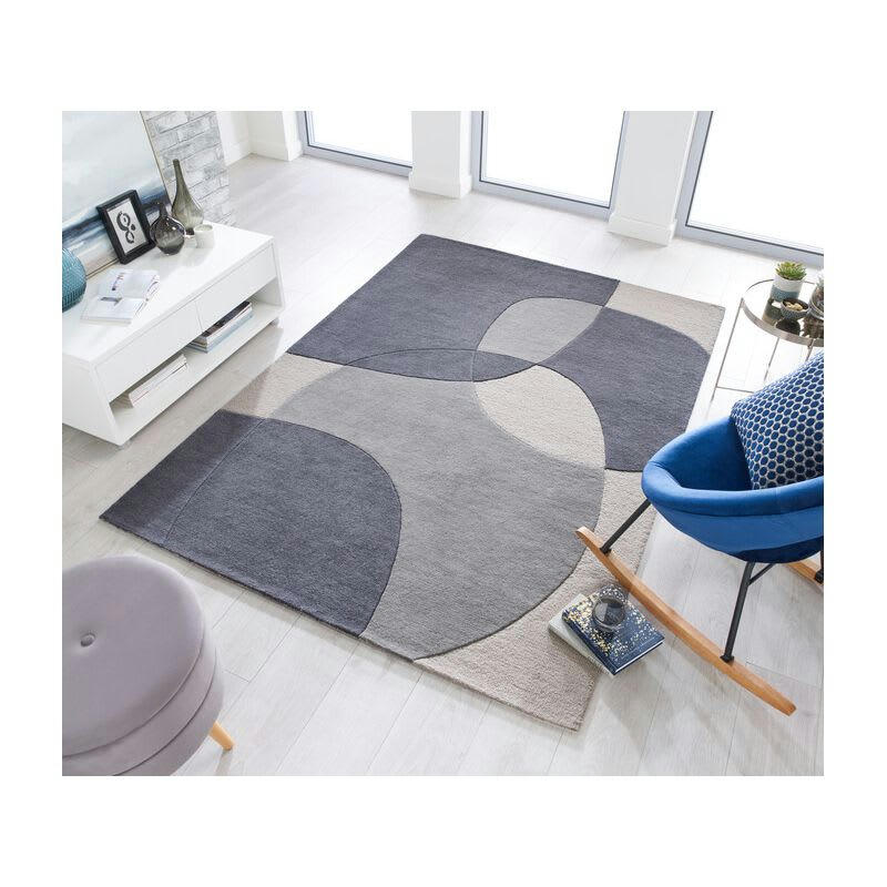 RADIANCE - Tapis pure laine gris glow 160 x 230