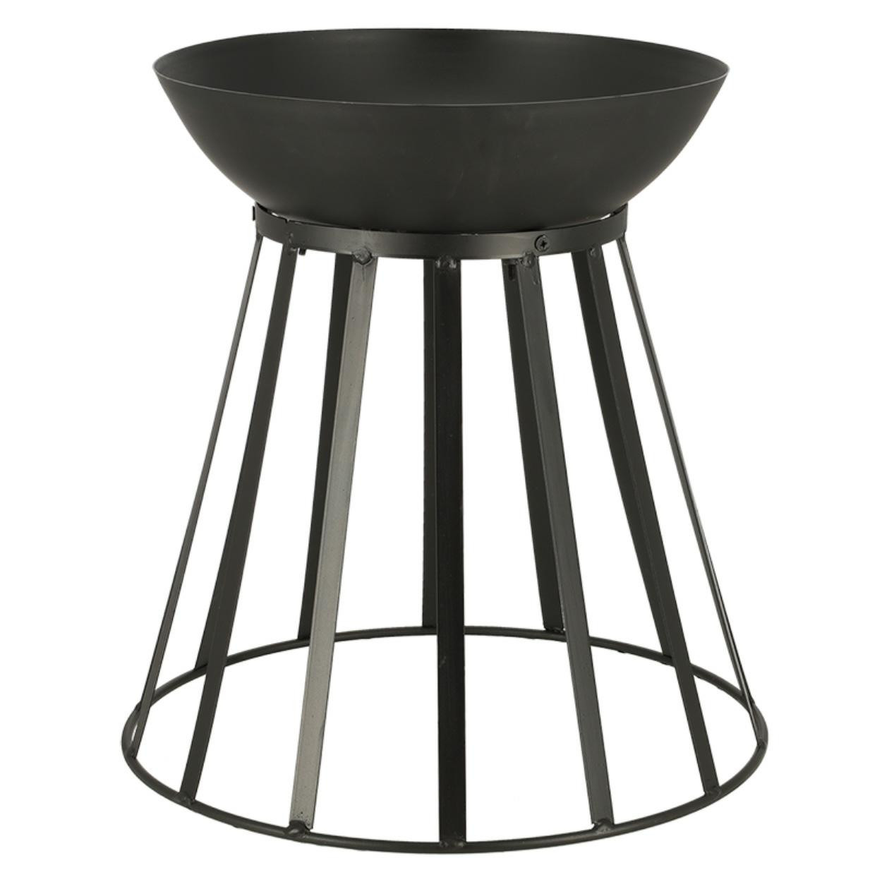 Palenisko ogrodowe i kosz na drewno 2w1 stal czarny 49x47 cm