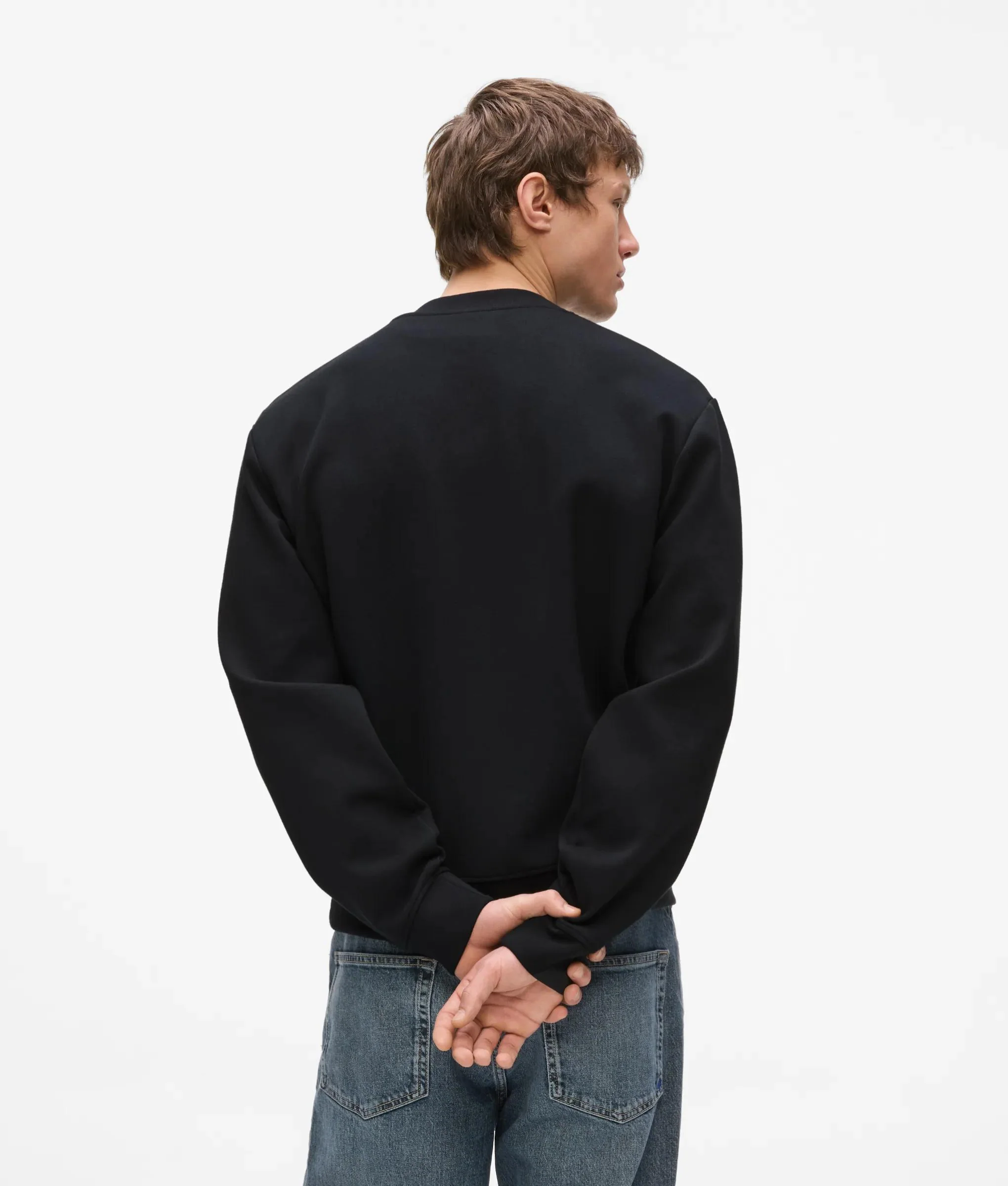 Sweat-shirt à col rond en tissu éponge