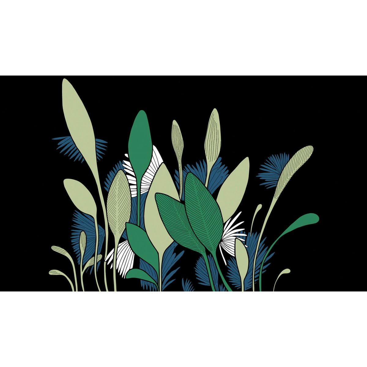 - Papier peint panoramique végétal 340 x 250 cm