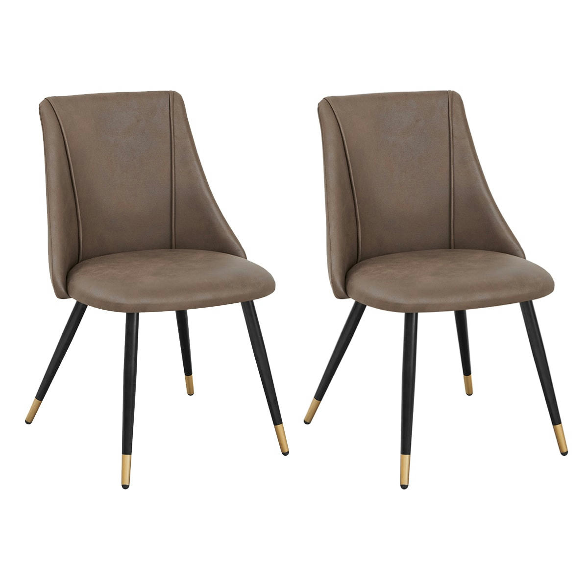 - Lot de 2 chaises de salle à manger  marron rétro vintage