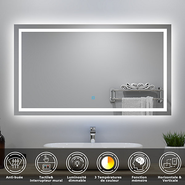 Ensemble meuble salle de Bain 80cm avec colonne   miroir 3 couleurs blanc