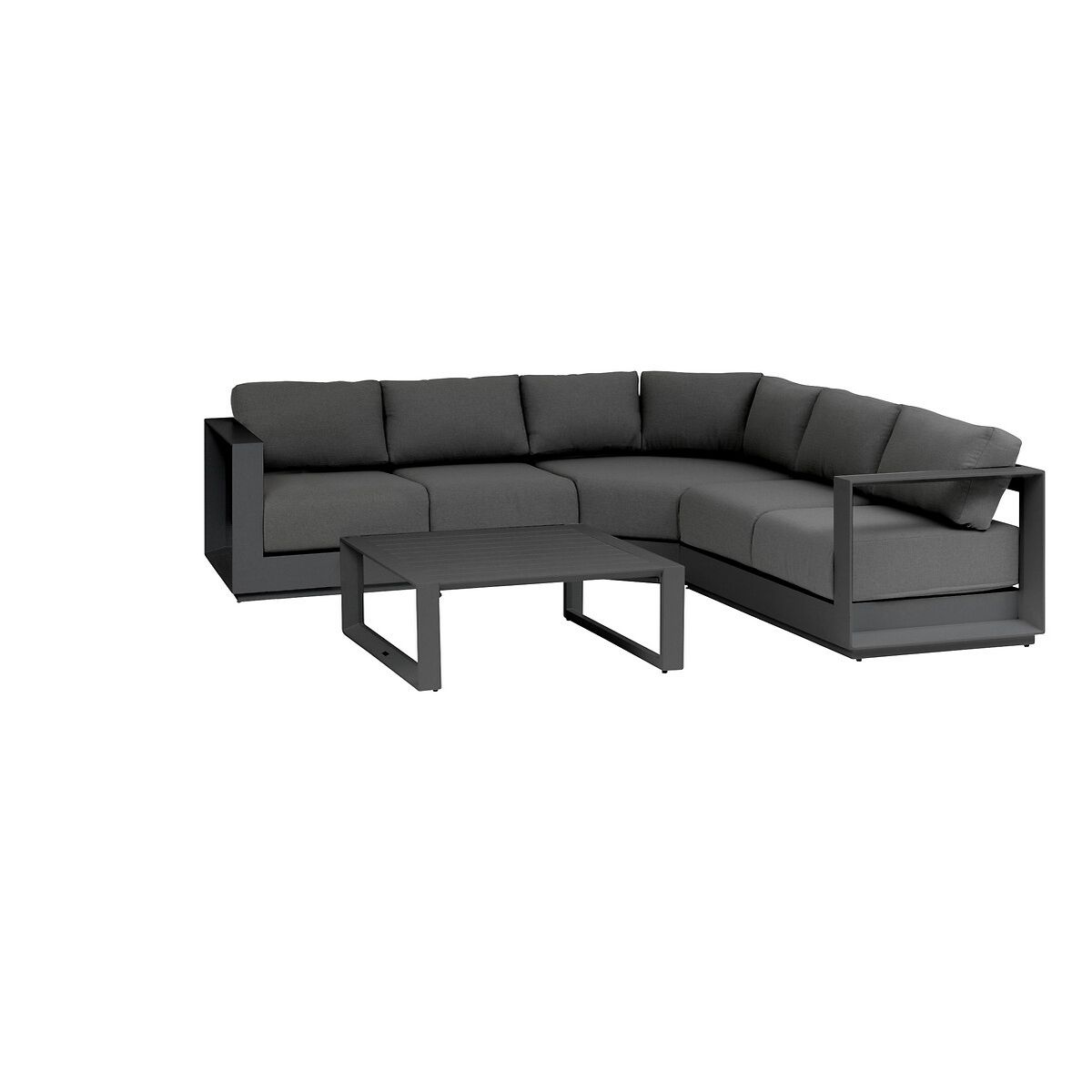 Conjunto de jardim ângulo ALLURE cinza graphite 5 lugares