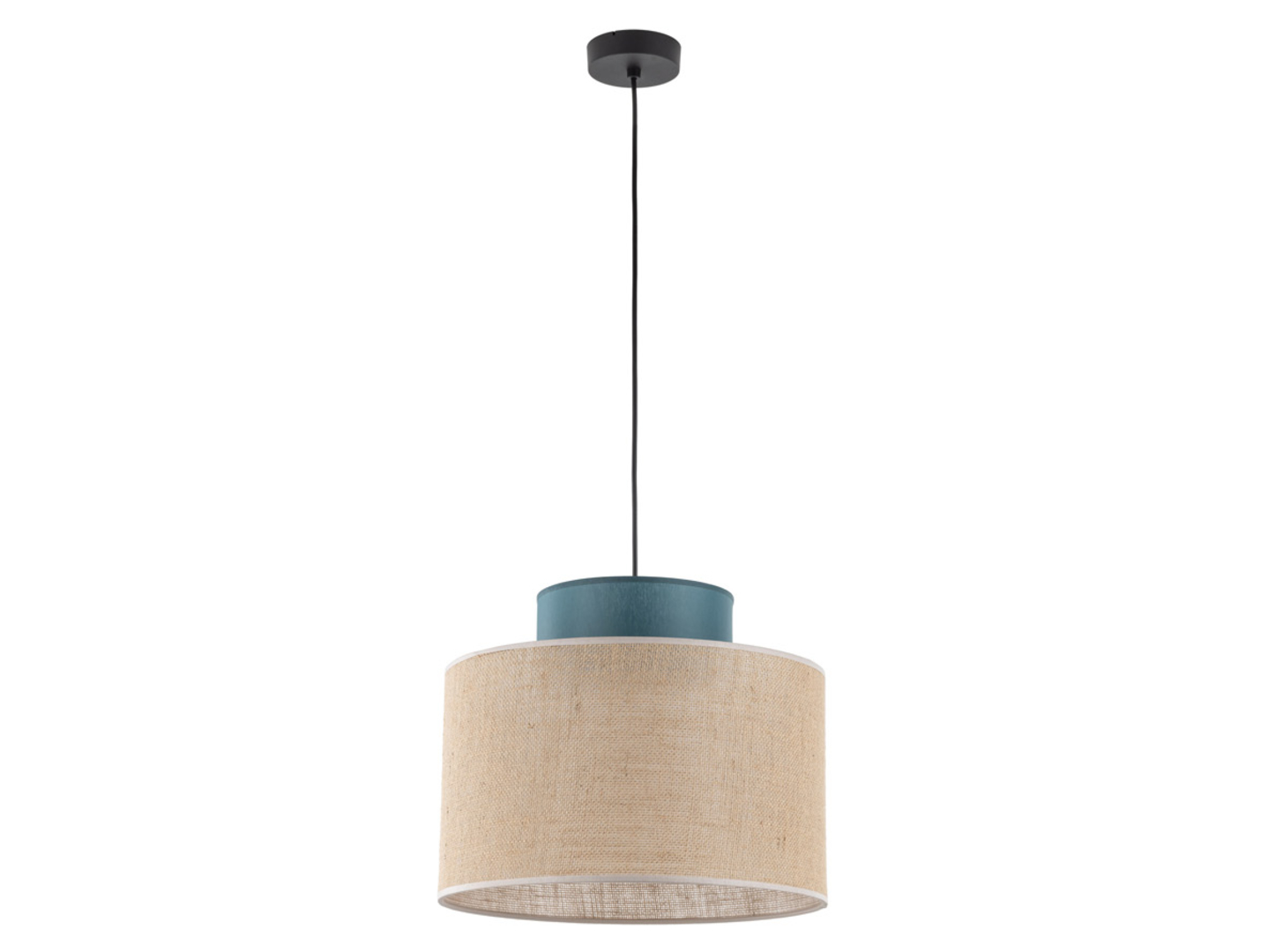 Lampa wisząca Duo Juta 170 cm tkaninowa beżowo-niebieska