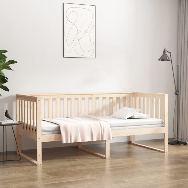 Łóżko Dzienne Sofa Rama Łóżka Drewniana Brązowa 90x190 cm