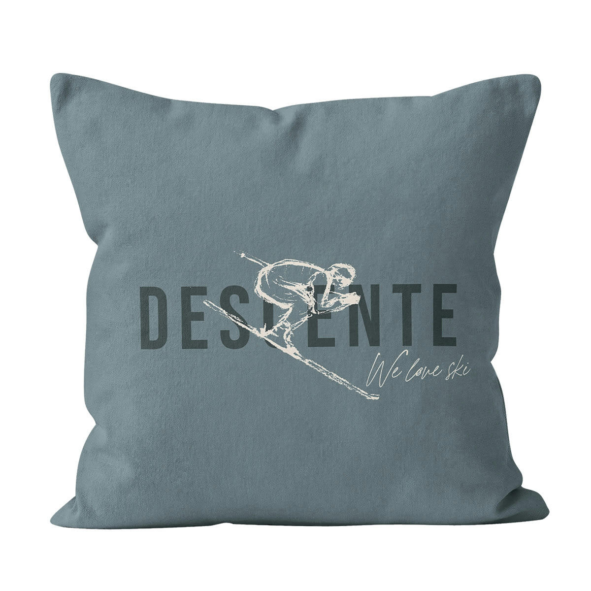 - Coussin dessin velours bleu 60x60cm