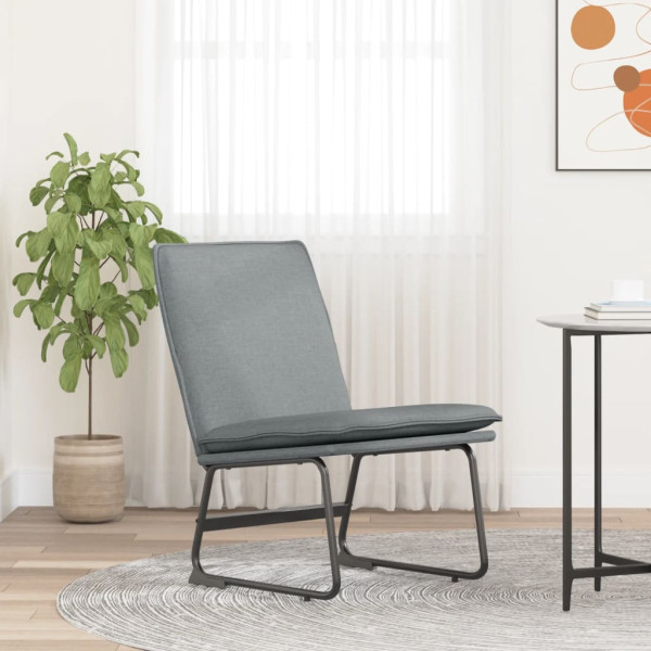 Krzesło wypoczynkowe jasnoszare 52x75x76 cm obite tkaniną