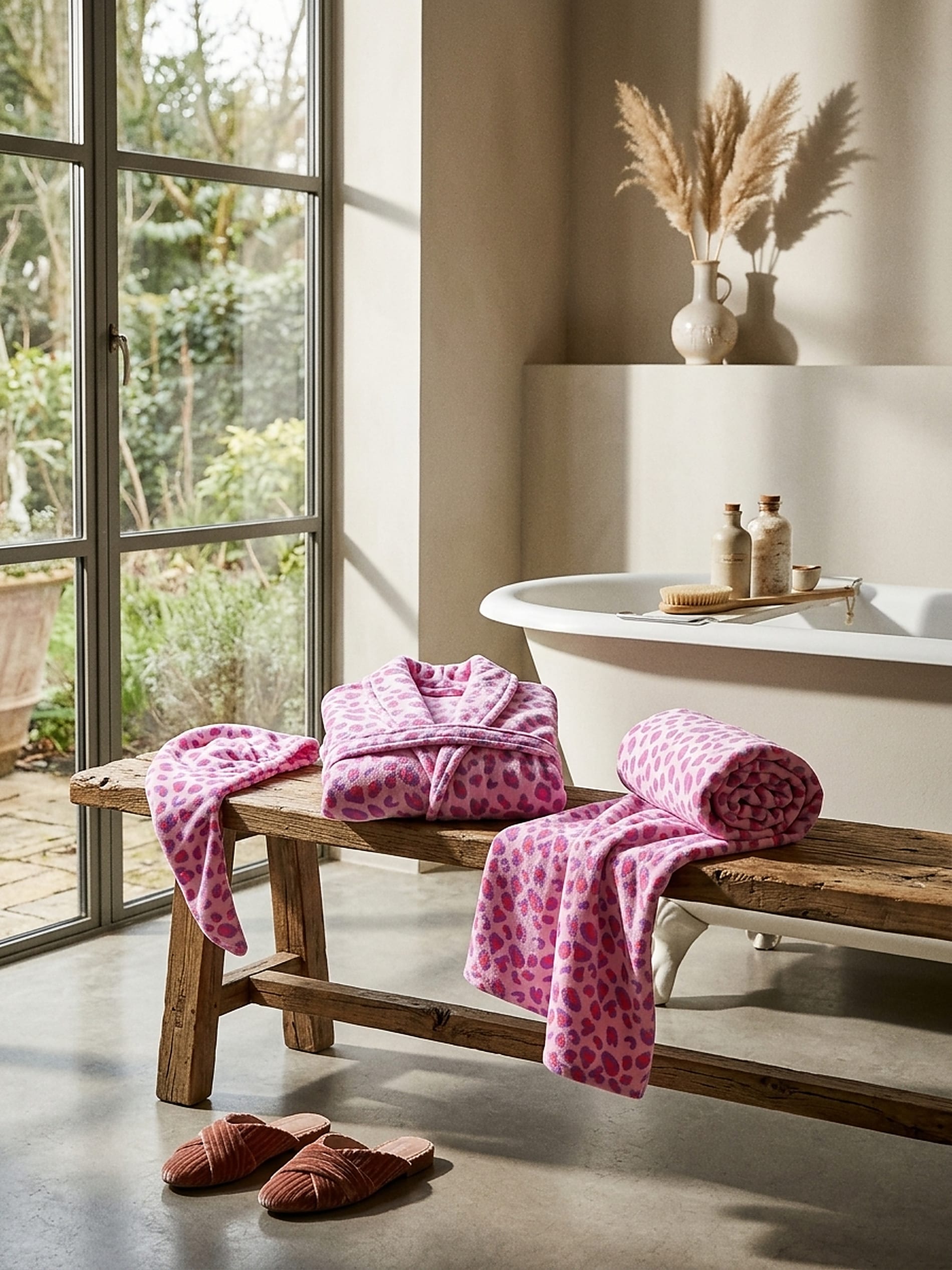 Zestaw: Szlafrok, ręcznik i ręcznik do włosów