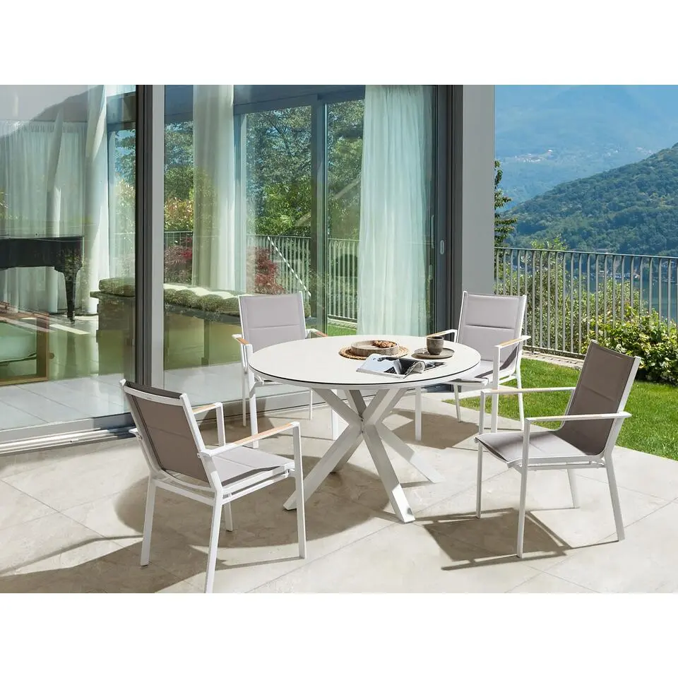 MALETTO/BUSSETO - Tuinset voor 4 - Grijs - Aluminium