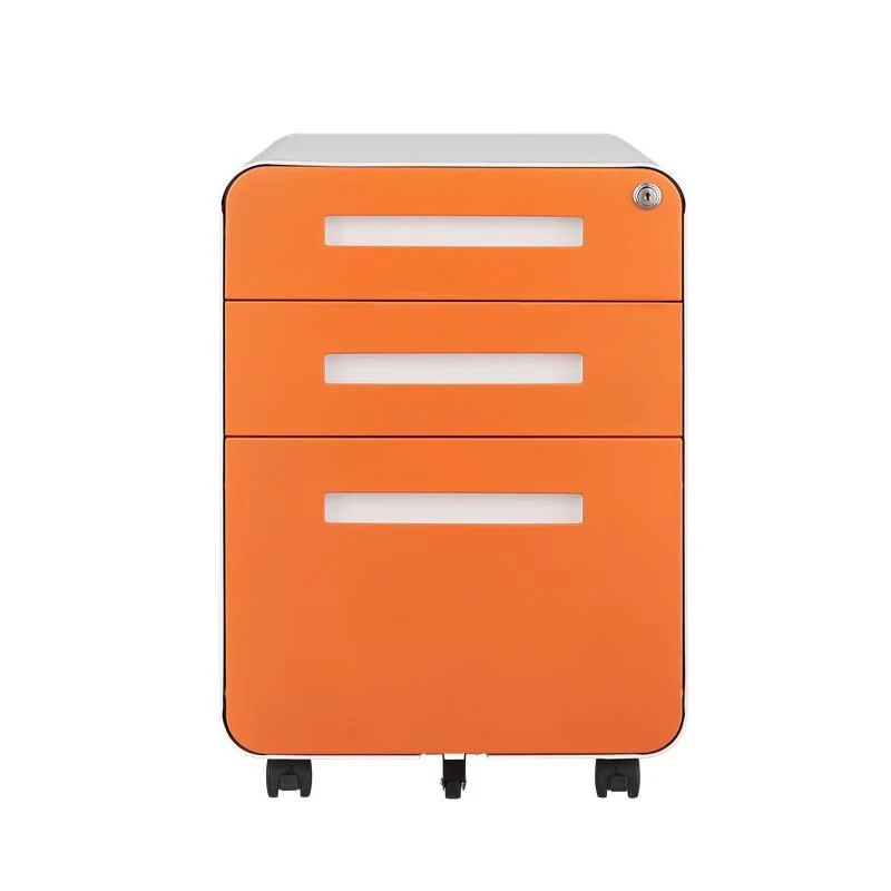 Metal 3 Drawer Mobile Filing Cabinet, legal/letter/A4 file Storage Cabinet