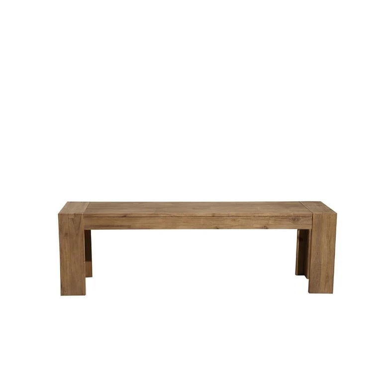 HomeRoots 58 Natural Distressed Solid Wood Dining Bench - 58