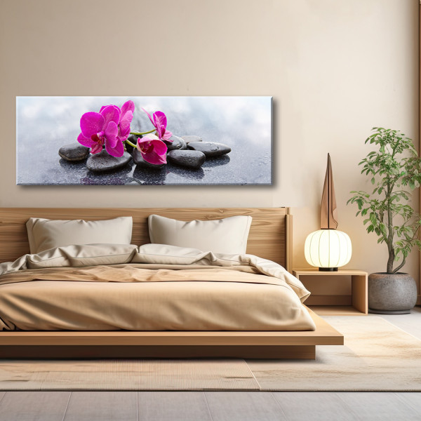 Feeby Obraz na płótnie, Orchidea Kwiaty Różowe 90x30