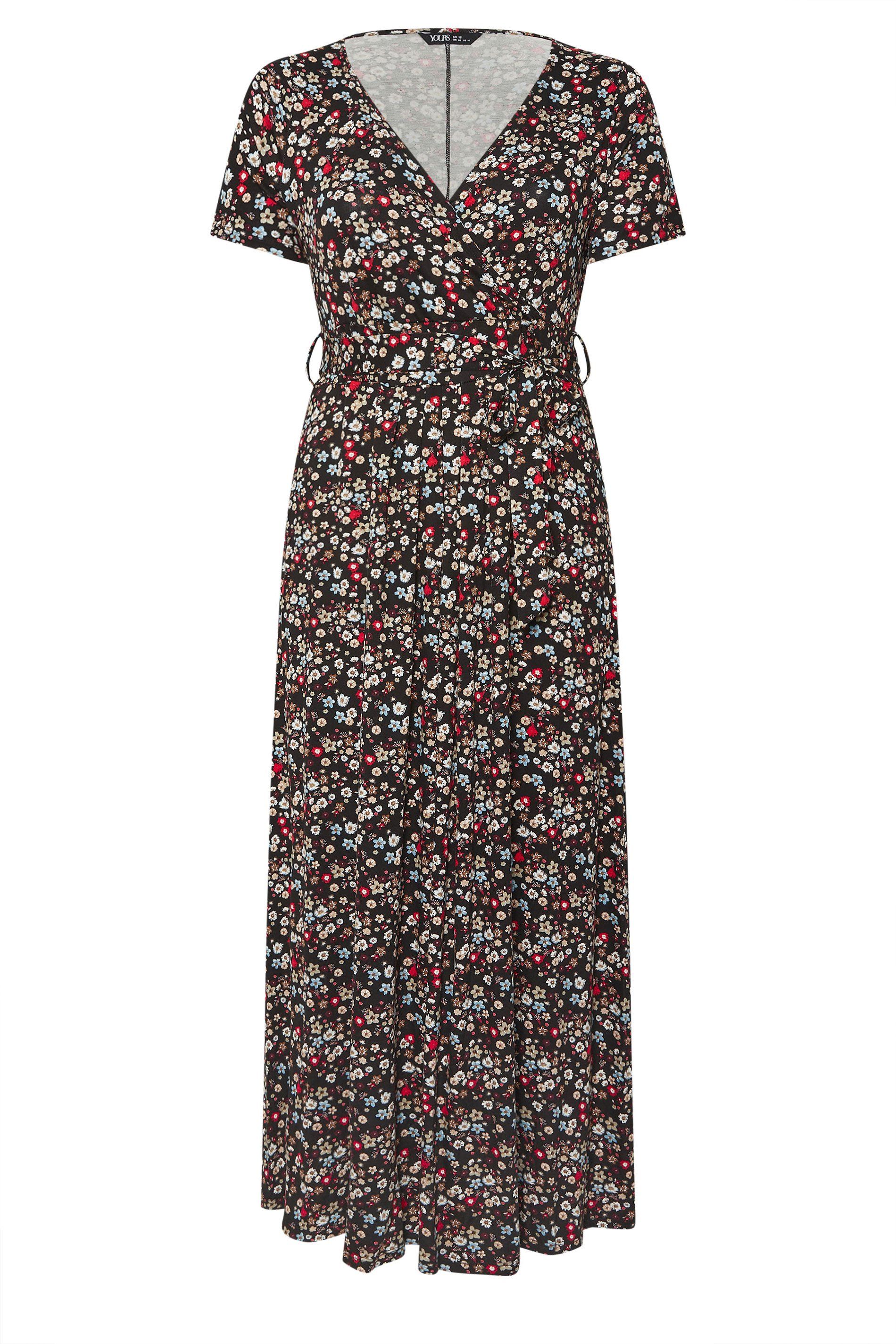 Yours Ditsy Floral Maxi Wrap Dress