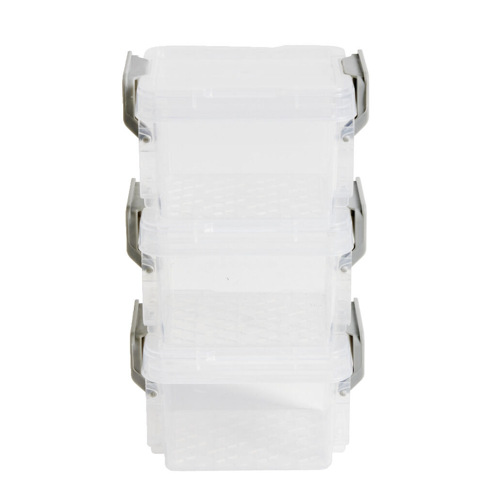 Lot de 8 boÎtes de rangement 3 tailles plastique transparent - 2 modèles