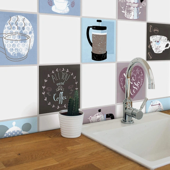 Fliesenaufkleber »I Love Coffee«, selbstklebend