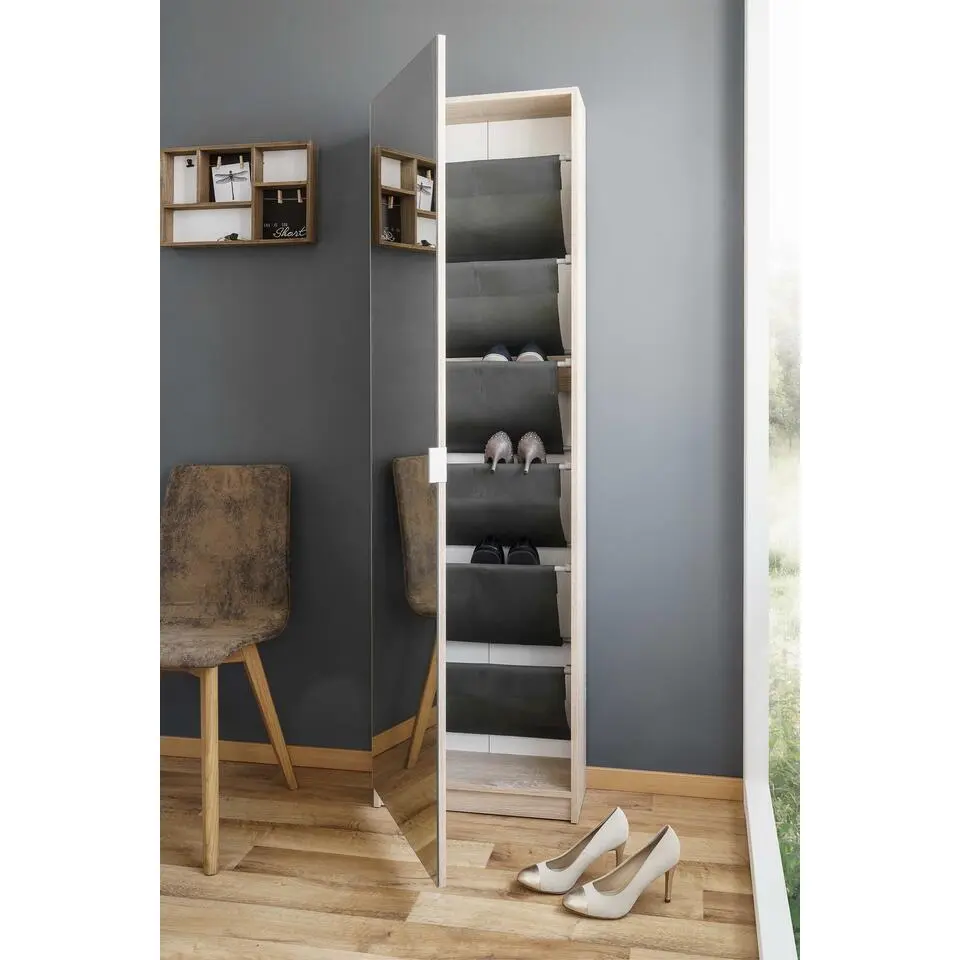 Schoenenkast Zuma met spiegeldeur - wit