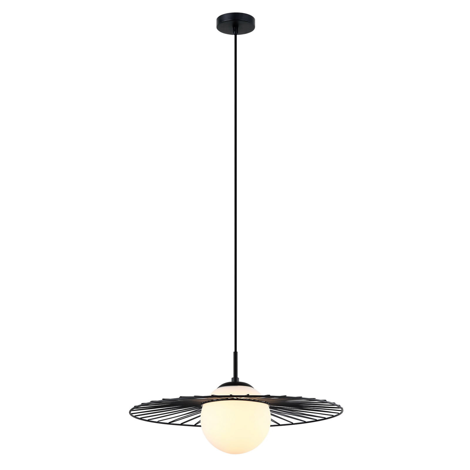 Lampa wisząca czarno-biała Sally 1xE27x40W wym: 90x45x45 cm Italux