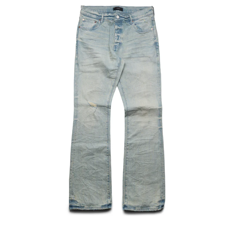 Purple Brand Low Rise Flared Leg Blowout Jean - Light Indigo