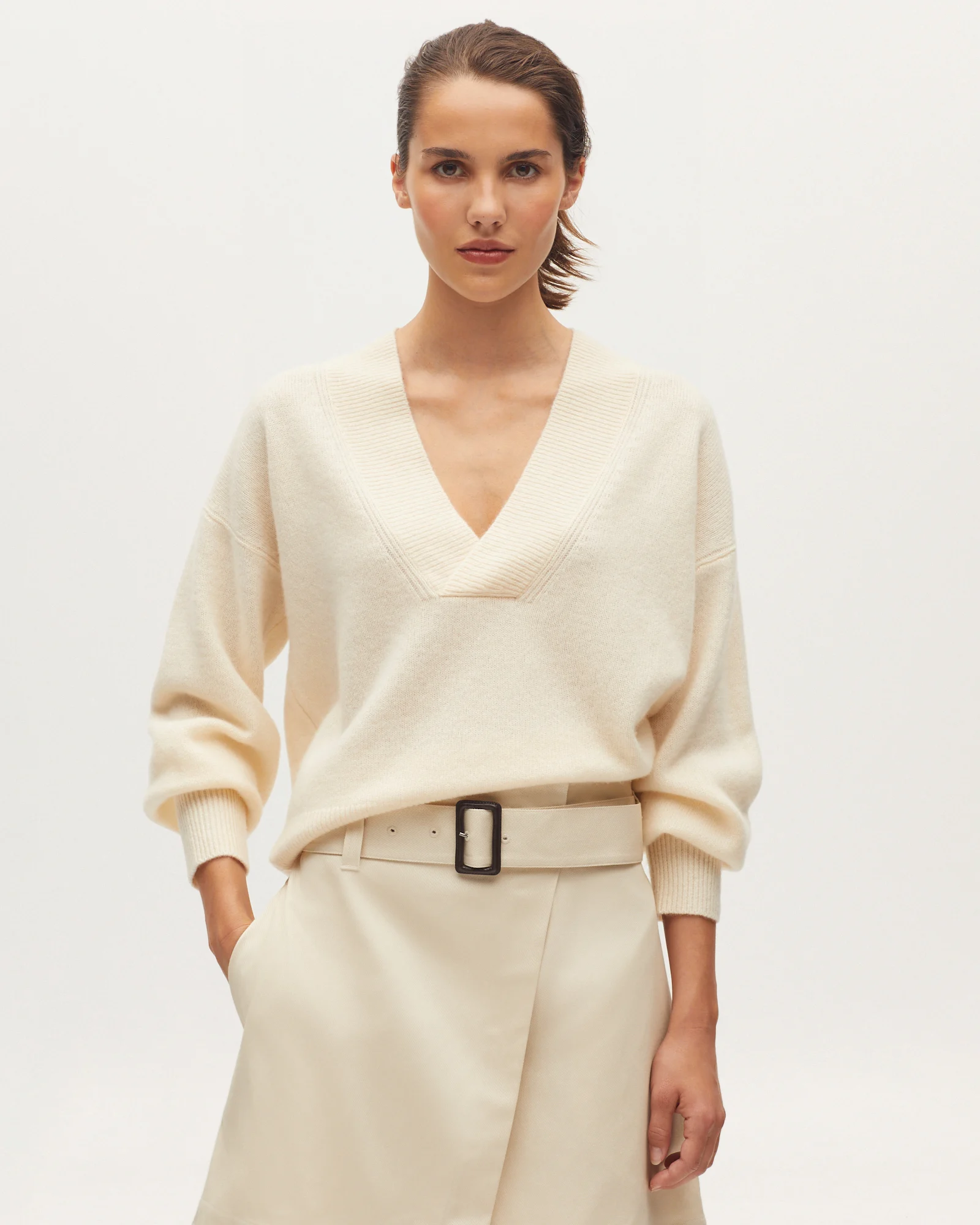 Pull col V en cachemire