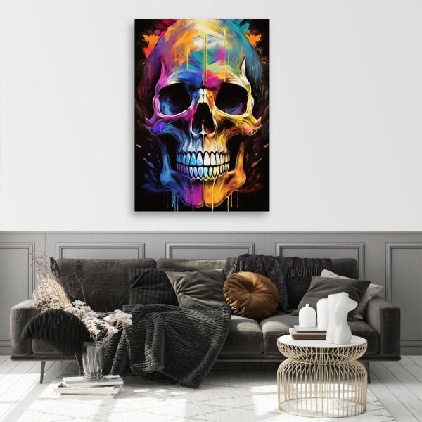 Feeby Obraz na płótnie, Czaszka Kolorowa Abstrakcja 40x60