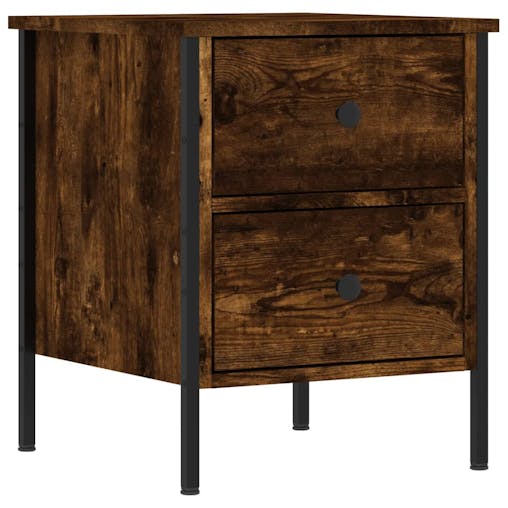 NNEVL Bedside Cabinets 2 pcs Smoked Oak 40x42x50 cm Engineered Wood