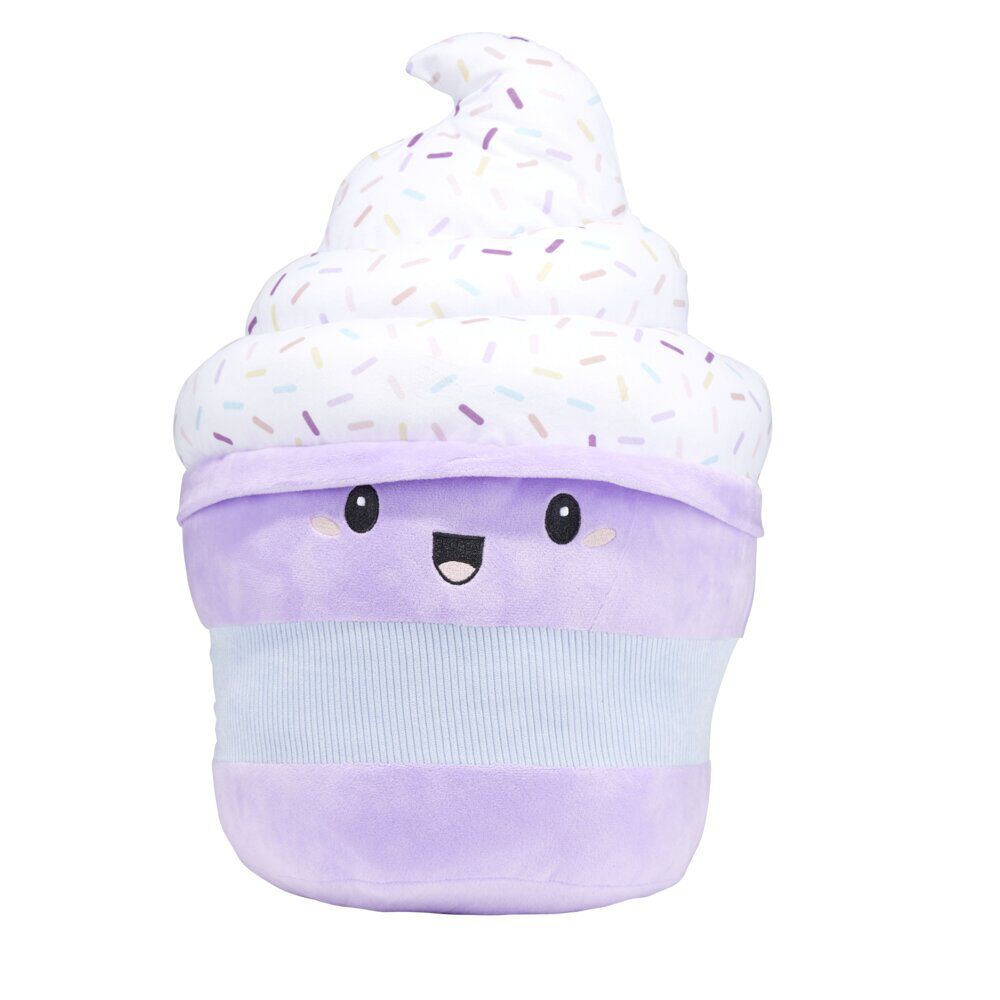 Peluche cupcake XL décor sucré polyester violet 28x25xH45cm