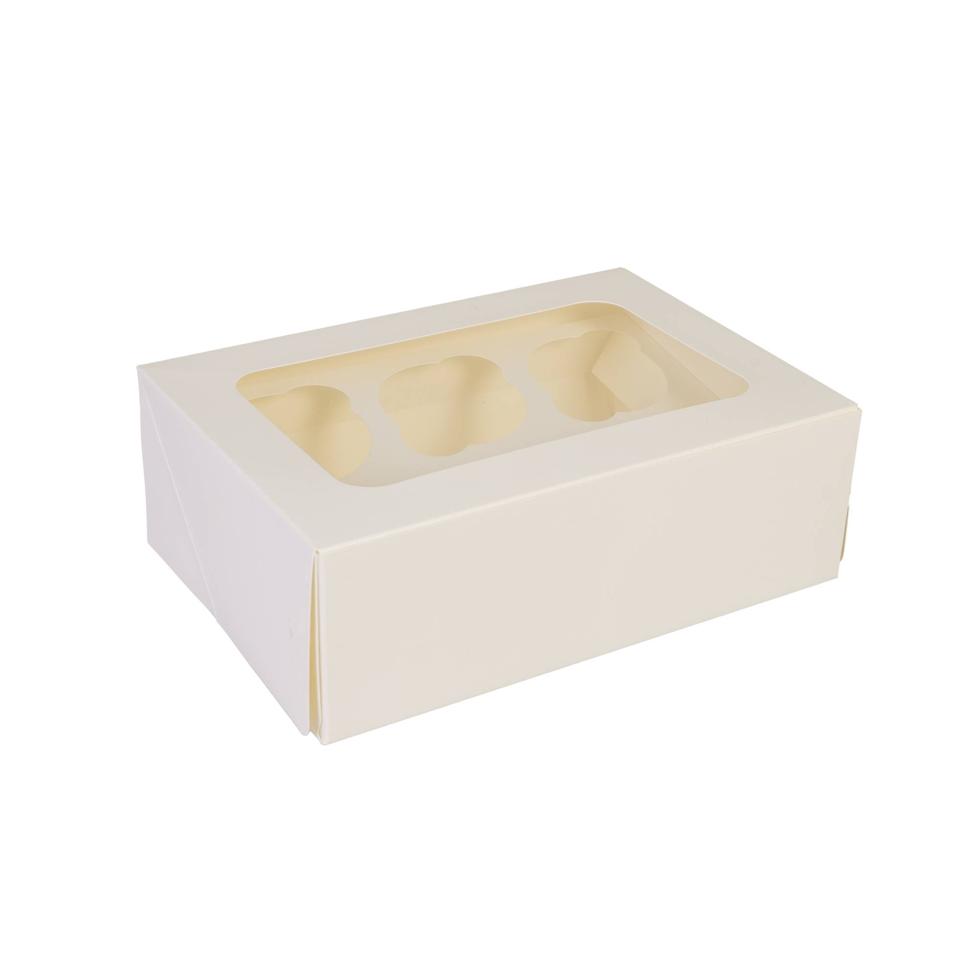 White Cupcake Tray Box 6 Wells