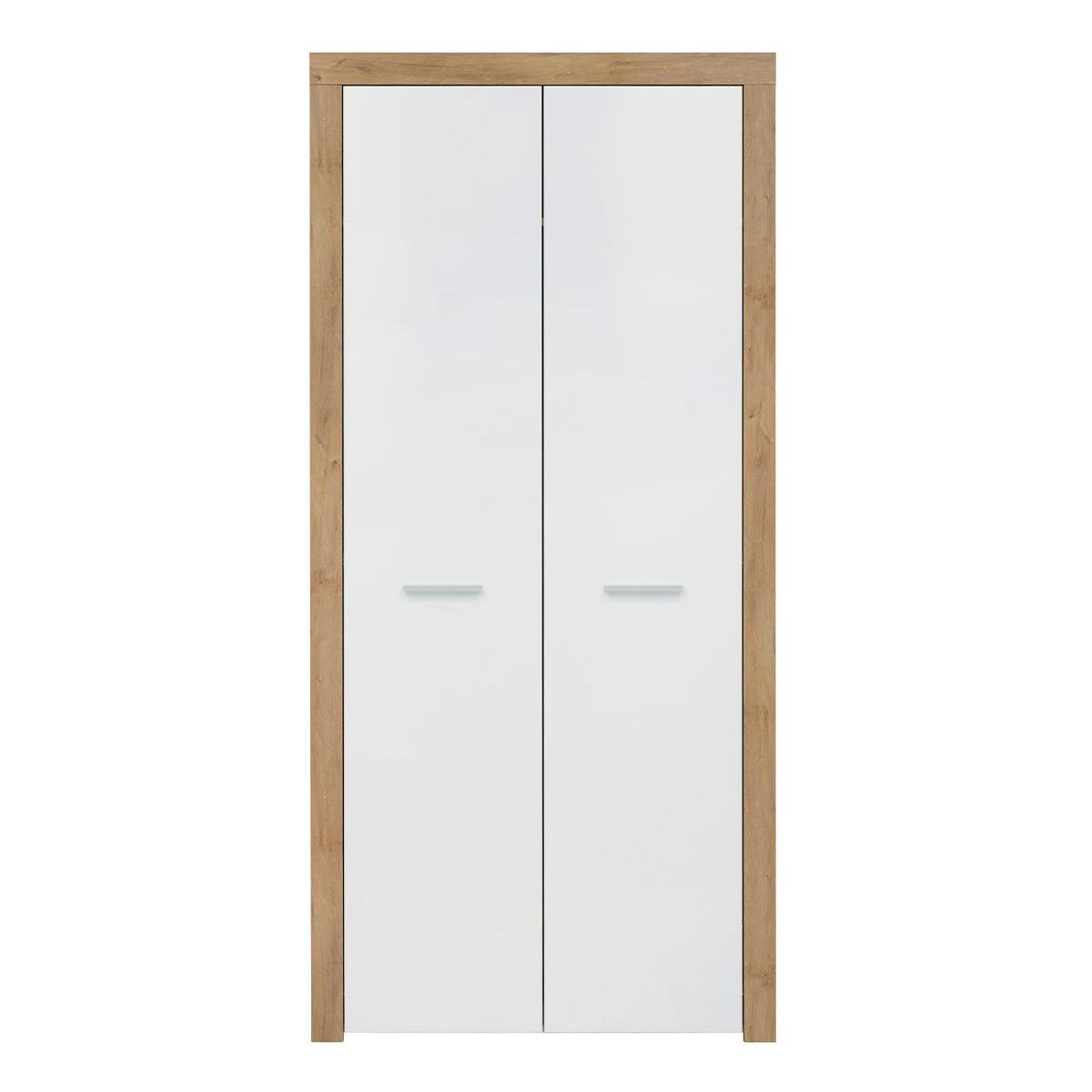 - Armoire 2 portes blanche et naturelle