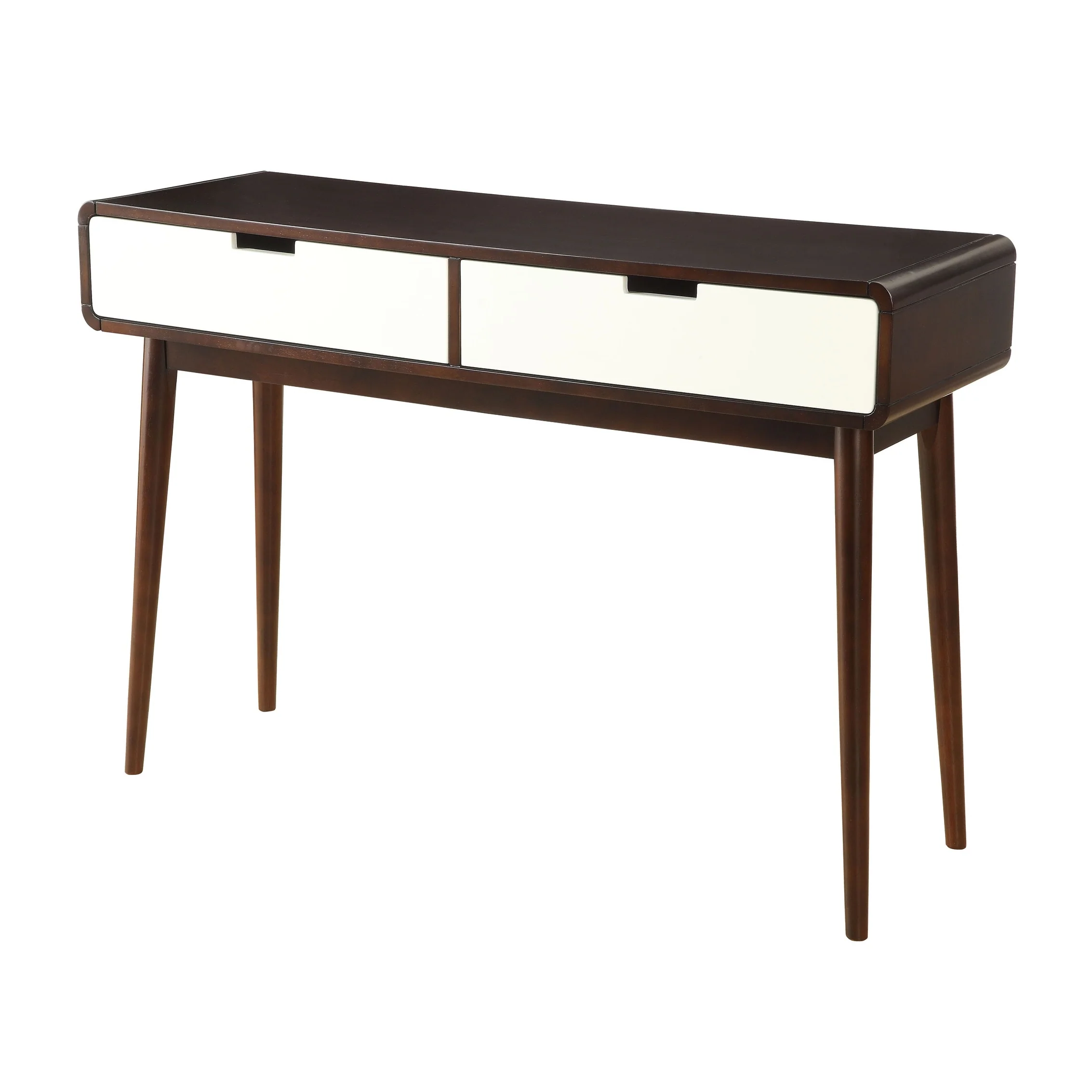 Vyara Espresso and White 2-drawer Sofa Table