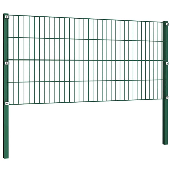Panel Ogrodzeniowy Ogrodzenie Płot Ze Słupkami Żelazo 176,5x80 cm Zielony