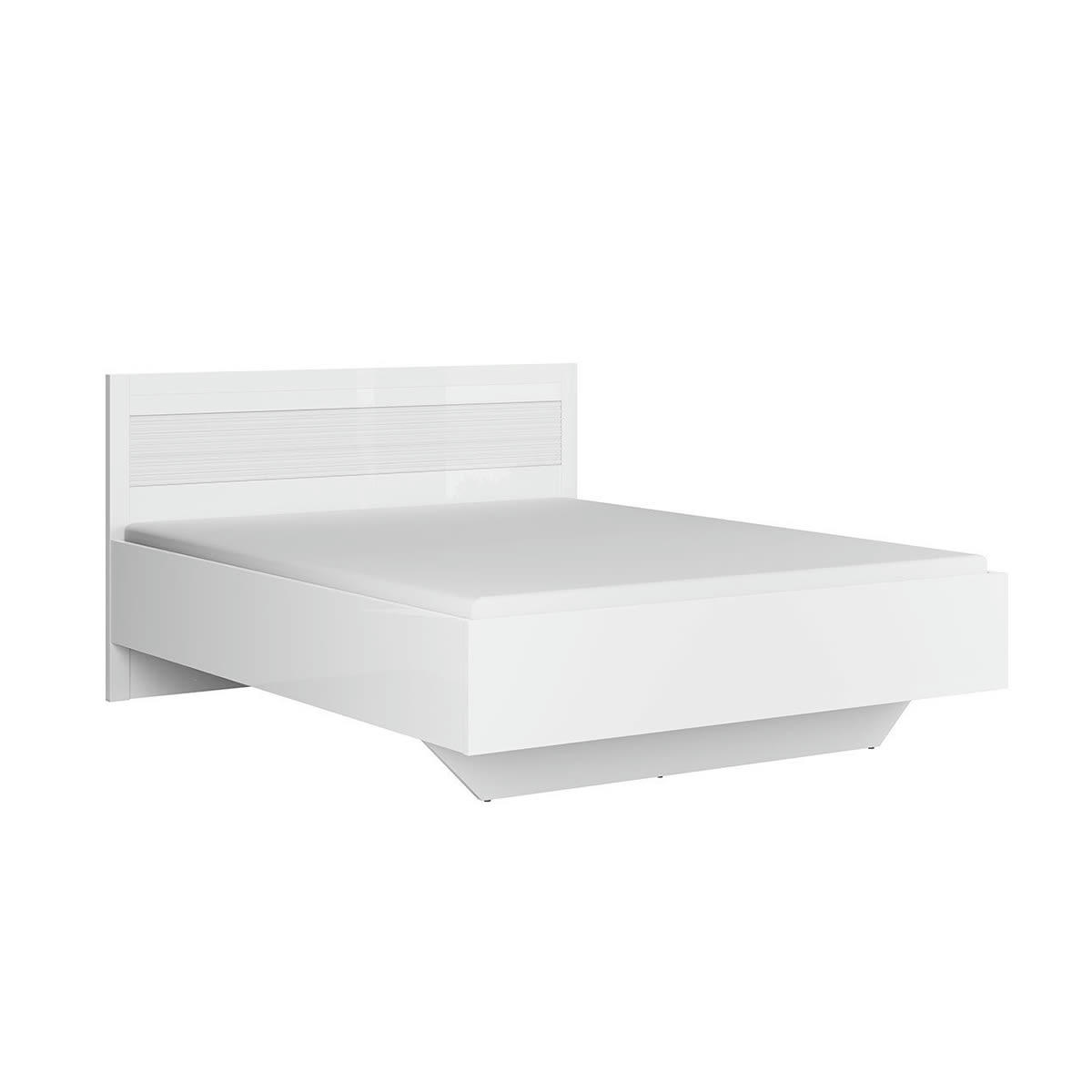 - Lit 160x200 blanc laqué