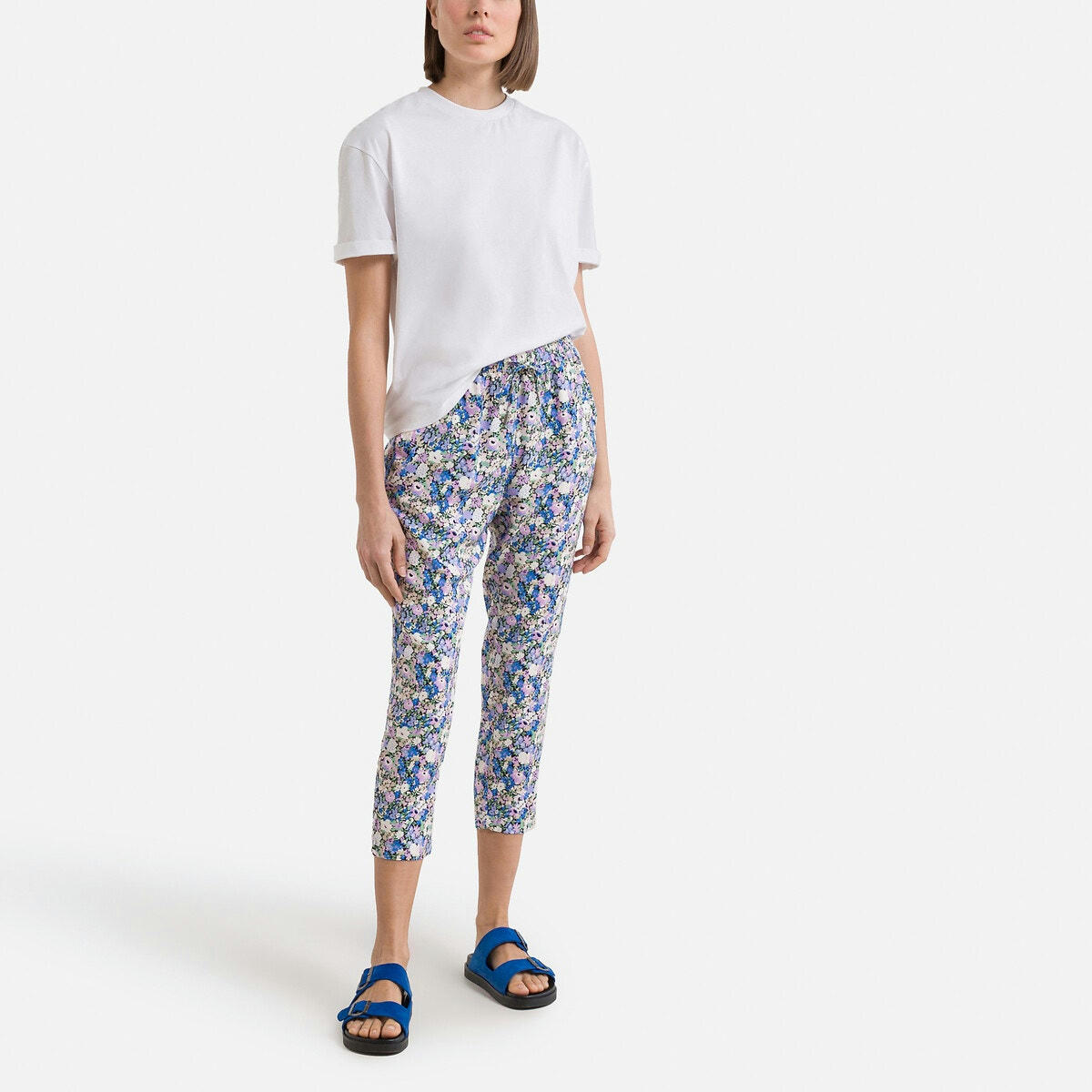 Pantalon droit imprimé floral